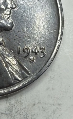 1943-S Steel Penny Lincoln Wheat Cent RPM Double Mint Error - photo 3