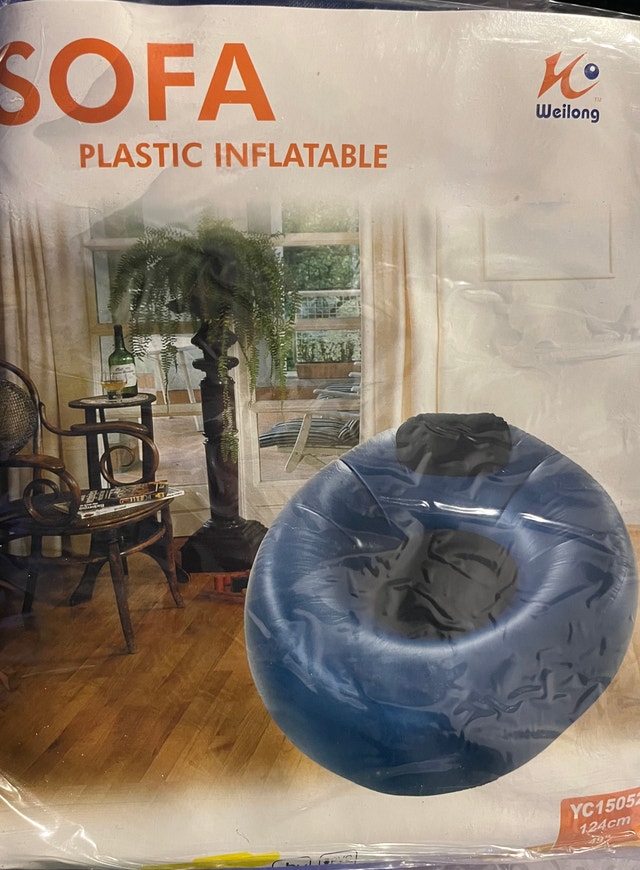 NEW IN BOX Weilong Inflatable Sofa - Blue/Black - photo 2