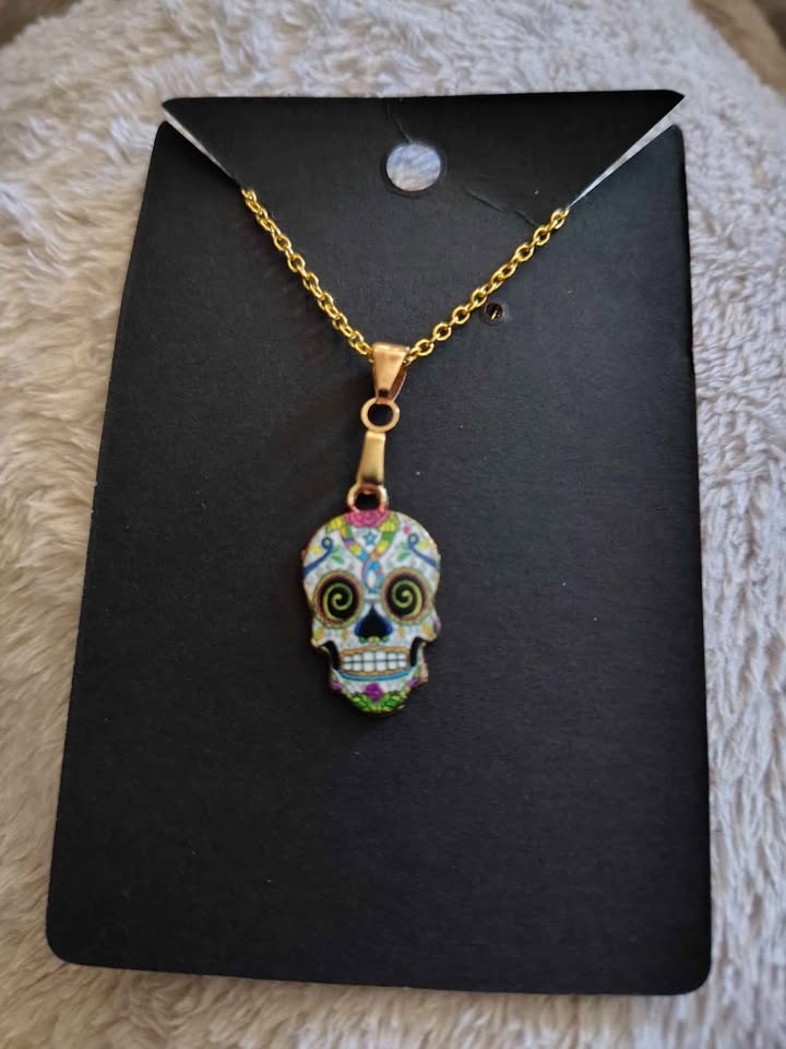 New Handmade Day of the Dead Sugar Skull Earrings & Necklaces