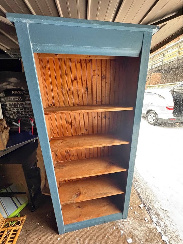 Solid Wood Bookshelf - Blue
