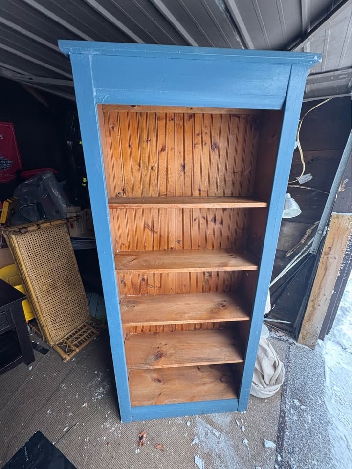 Solid Wood Bookshelf - Blue - photo 2