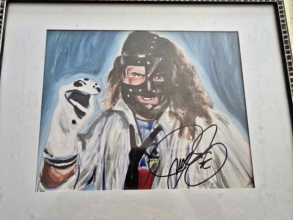 WWE Mankind Panting with Autograph