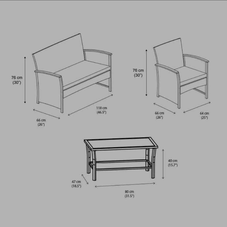 Brand New 4pc Gerona Conversation Set - In Box - photo 2
