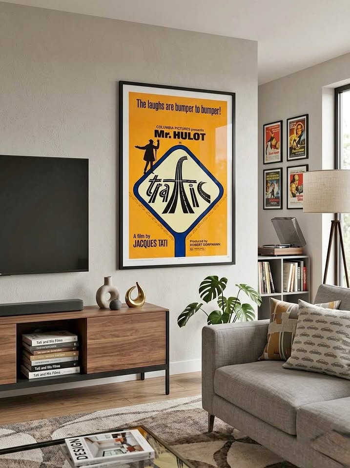 Genuine 1970’s Movie Poster: TRAFFIC (1971) Jacques Tati