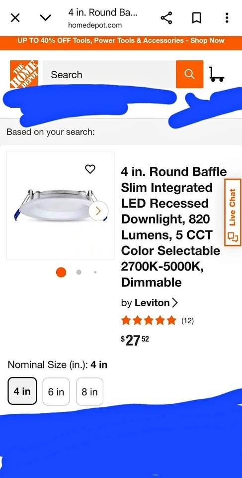 4 inch ceiling LED lights - New - $10 each