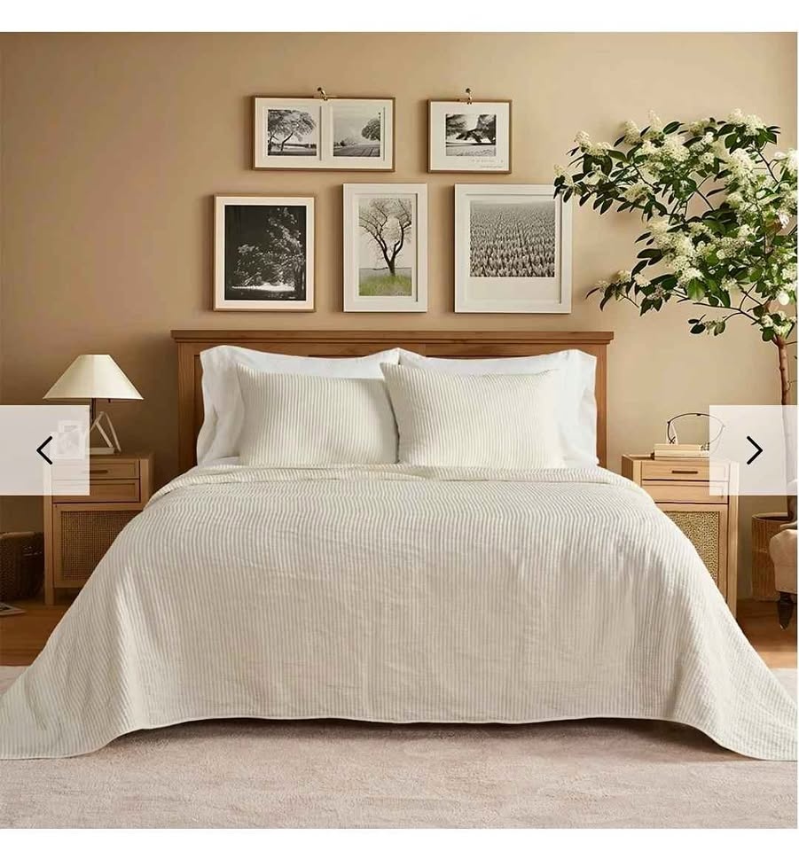 EverGrace Cotton Coverlet Set - Full/Queen (Cream)