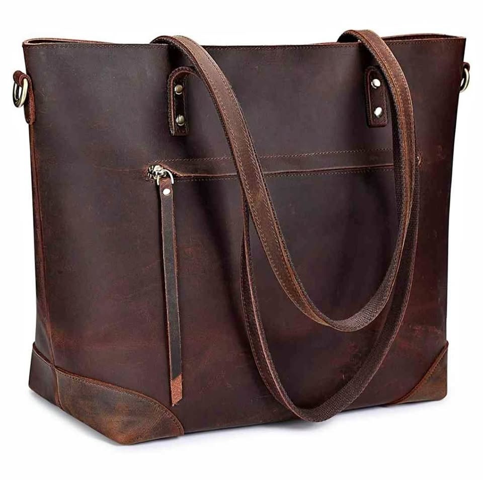 S-ZONE Vintage Genuine Leather Shoulder Bag
