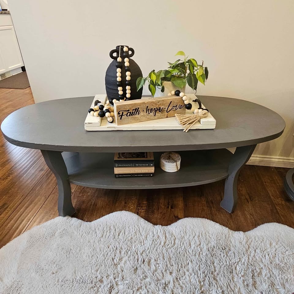 Refinished Coffee Table and Side Table Set - photo 3