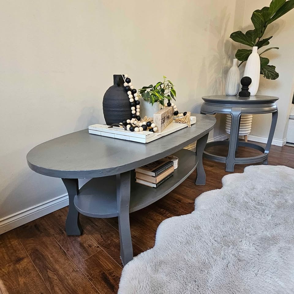 Refinished Coffee Table and Side Table Set - photo 5