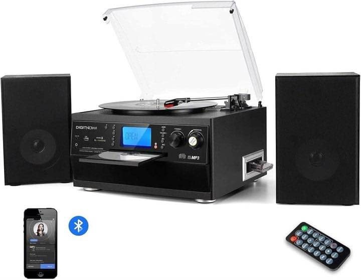 DIGITNOW Bluetooth Record Player Turntable w/ CD, Cassette, Radi - photo 2