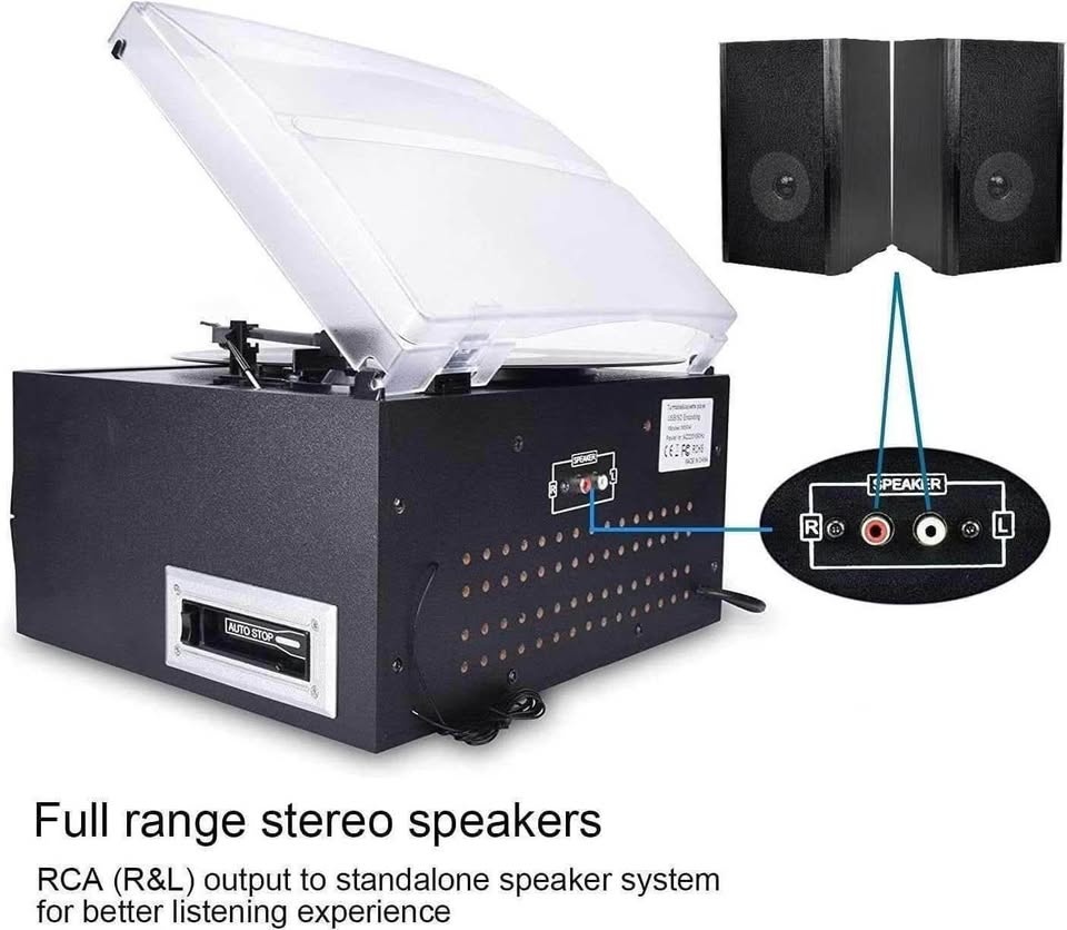 DIGITNOW Bluetooth Record Player Turntable w/ CD, Cassette, Radi - photo 5