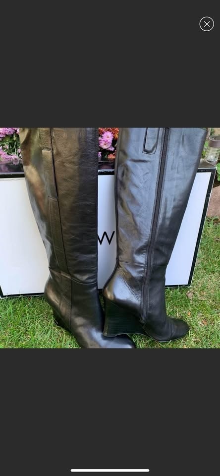 Nine West Black High Heel Boots Size 10