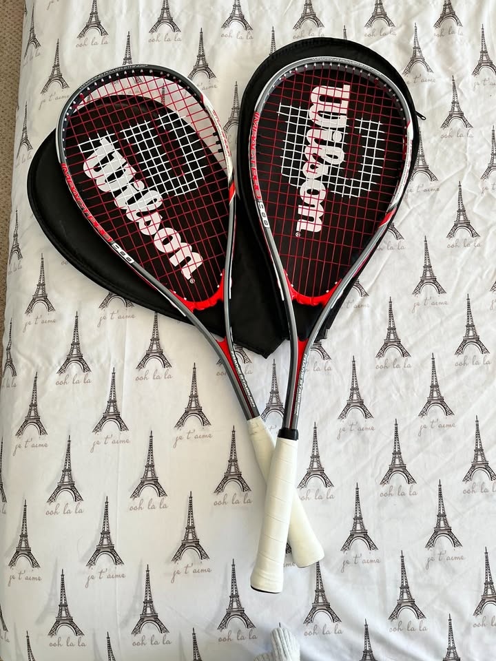 Wilson Squash Racquets (2) with Balls & Covers