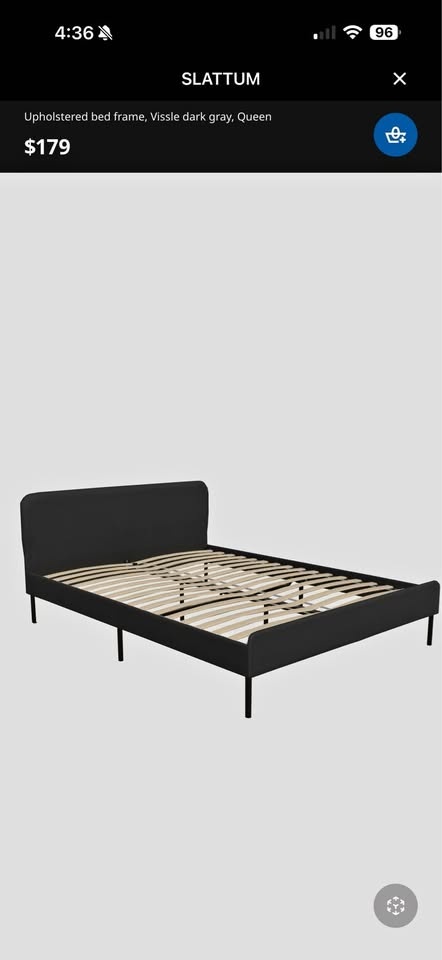 IKEA Slattum Queen Upholstered Bed Frame
