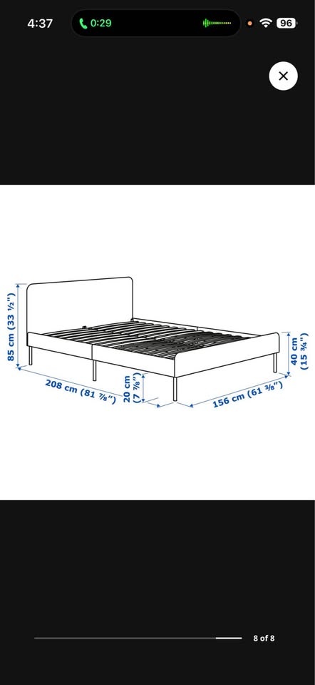 IKEA Slattum Queen Upholstered Bed Frame - photo 4