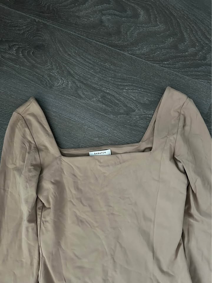 Babaton Long Sleeve Square Neck Bodysuit - Size Medium - photo 3