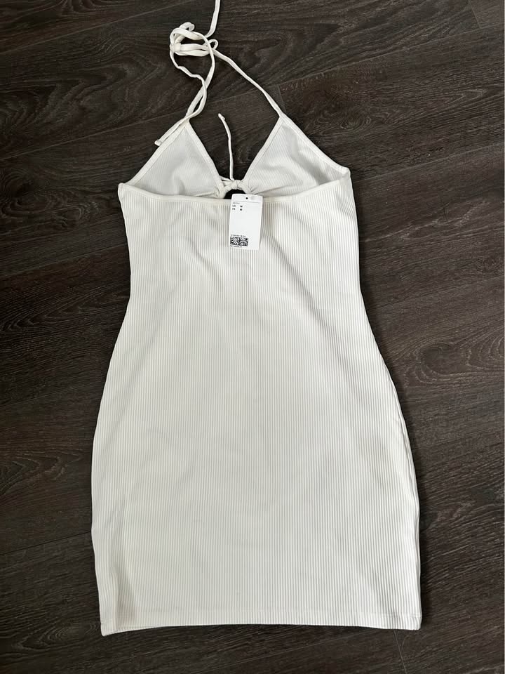 Cream Ribbed Halter Neck Mini Dress M BRAND NEW WITH TAG - photo 2