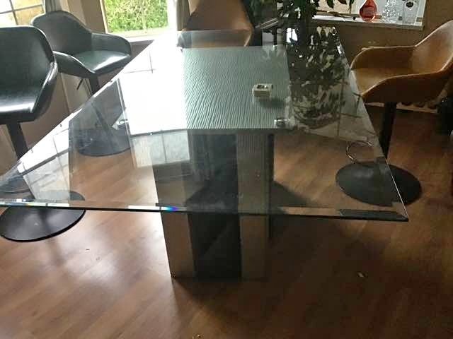Glass Pedestal Dining Table