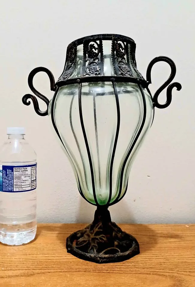 Antique Victorian Hand Forged Wrought Iron Vase thumbnail