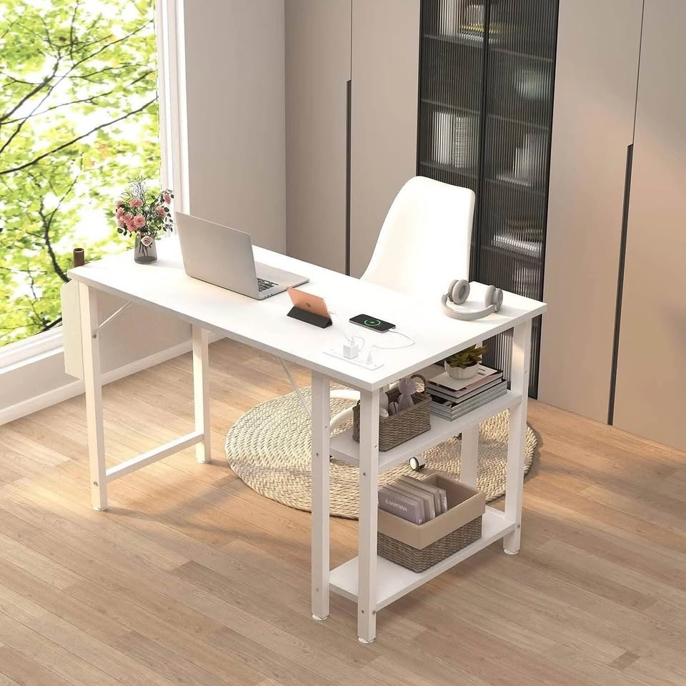 Lufeiya White L Shaped Computer Desk - photo 4