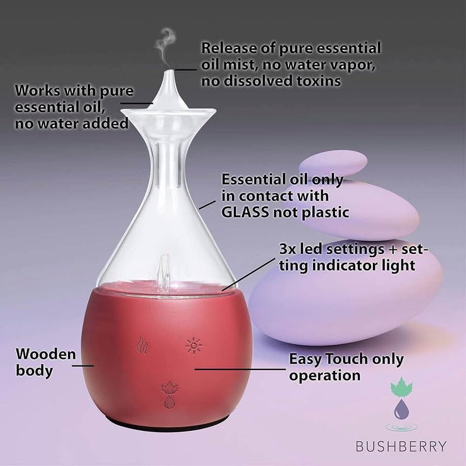 Bushberry Wood & Glass Essential Oil Diffuser - Waterless - photo 4