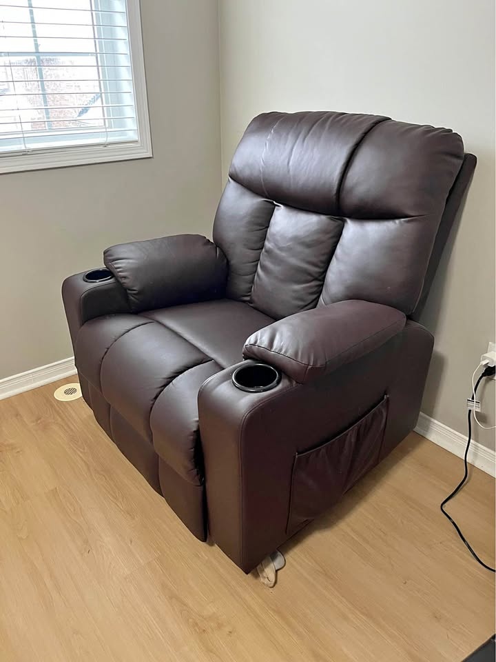 Electric Leather Sofa Recliner with Massage