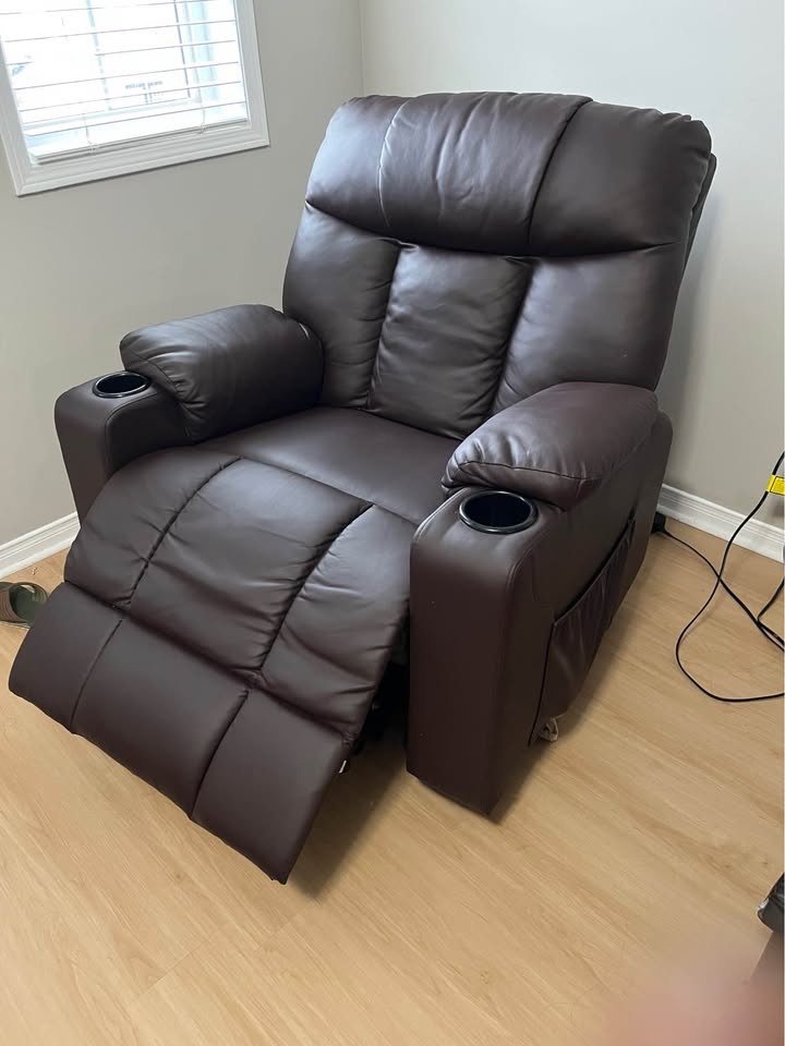 Electric Leather Sofa Recliner with Massage - photo 4