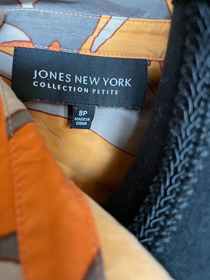 Jones New York Collection 100% Silk Blouse - Orange, Size 8 Peti - photo 2