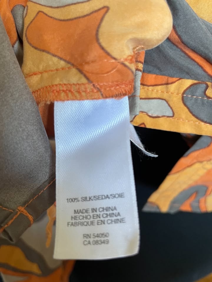 Jones New York Collection 100% Silk Blouse - Orange, Size 8 Peti - photo 3