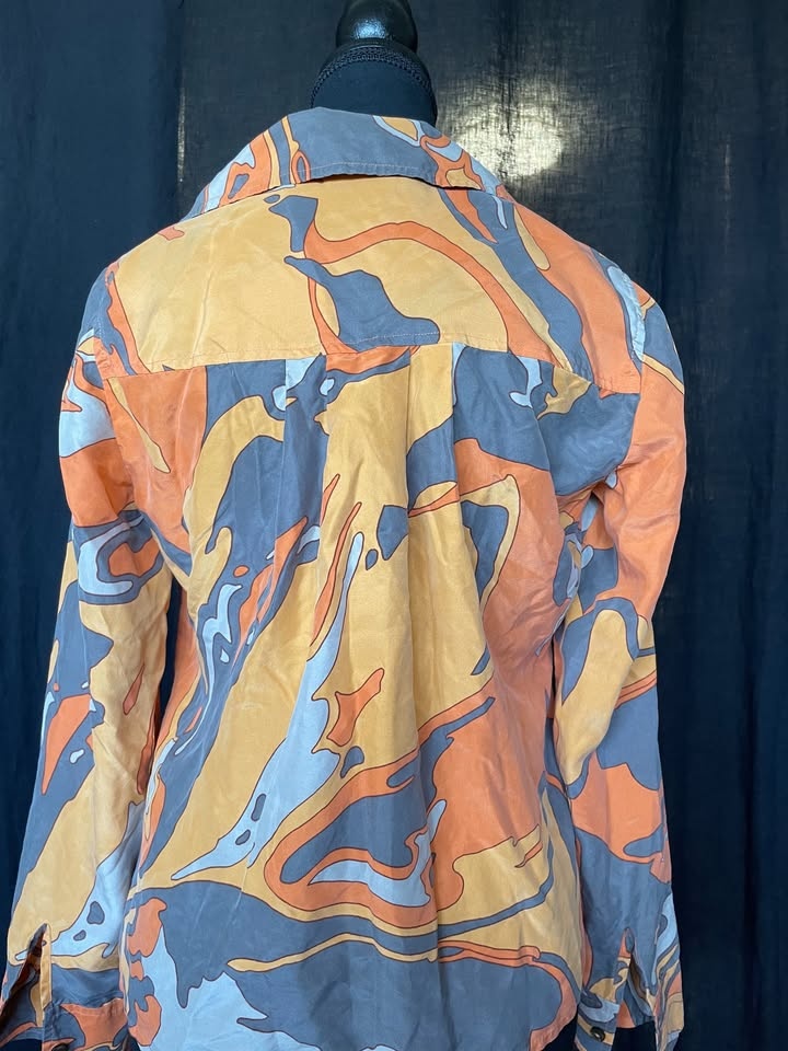 Jones New York Collection 100% Silk Blouse - Orange, Size 8 Peti - photo 4