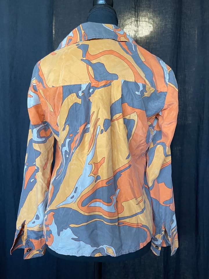 Jones New York Collection 100% Silk Blouse - Orange, Size 8 Peti - photo 5