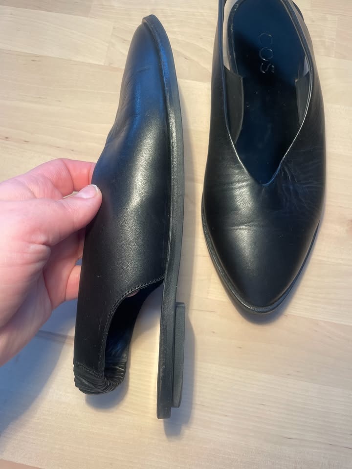 COS Leather Slingback Mules Sandals, Size US 7, Made in Portugal - photo 3
