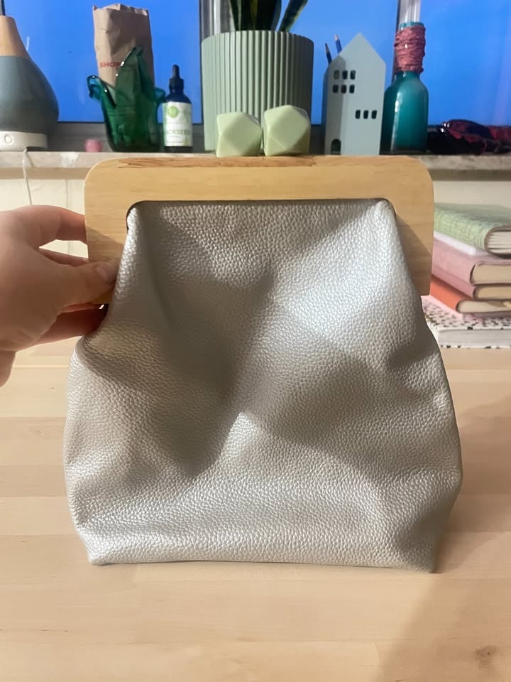 Silver Crossbody / Clutch Bag with Chain Strap - photo 2