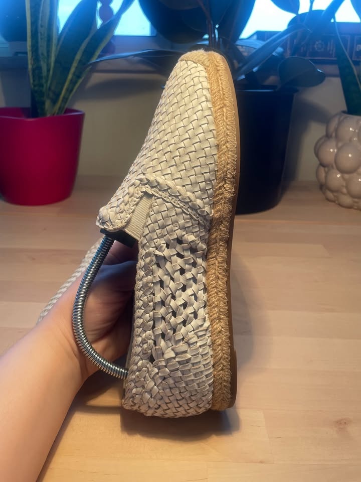 Michael Kors Toni Woven Leather Espadrille Flat, White, US 8 - photo 2