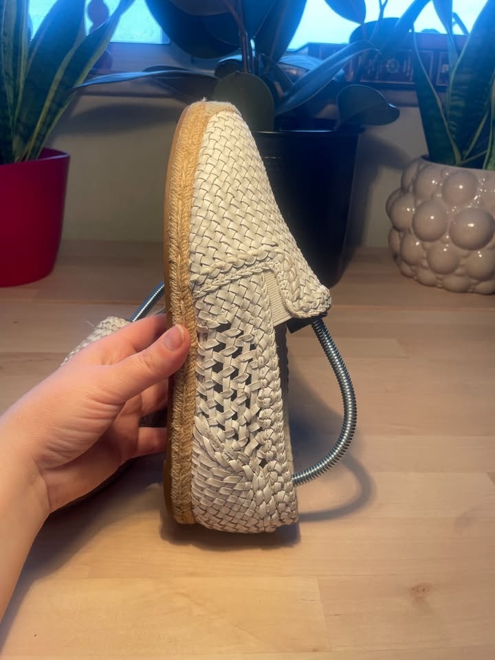 Michael Kors Toni Woven Leather Espadrille Flat, White, US 8 - photo 3