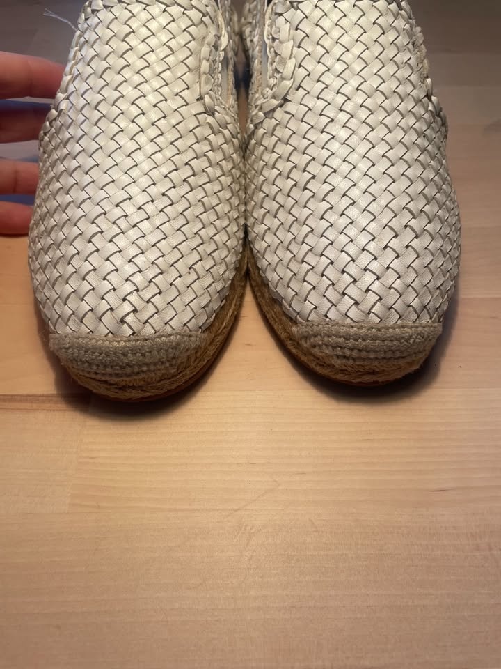 Michael Kors Toni Woven Leather Espadrille Flat, White, US 8 - photo 5