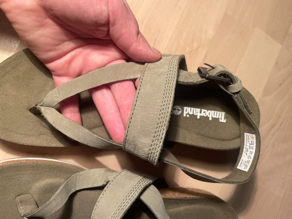 Timberland Thong Ankle-Strap Sandals Green Olive Nubuck US 6.5-7 - photo 2