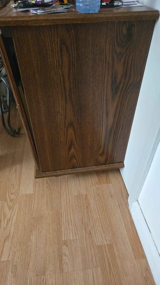 Wooden Cabinet Glass Doors Drawers On Wheels - photo 3