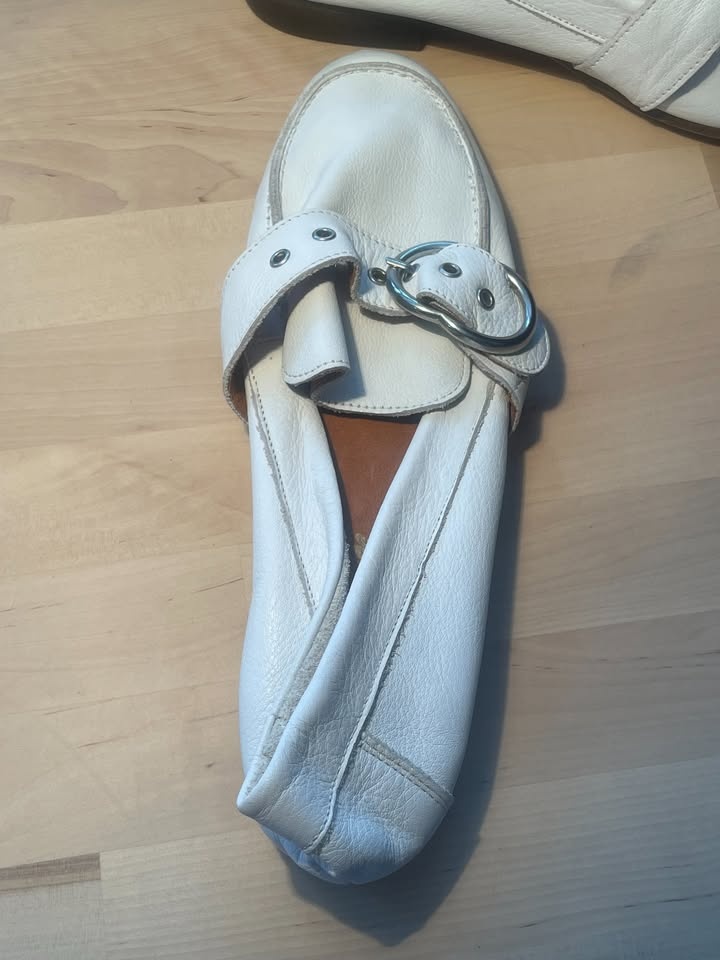 L'INTERVALLE White Leather Loafers - EU 41 / US 10-11 - photo 5