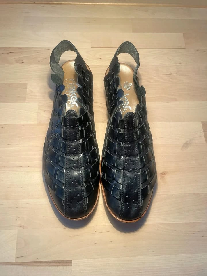 Rieker Sina slingback shoes black leather EU 40 US 39