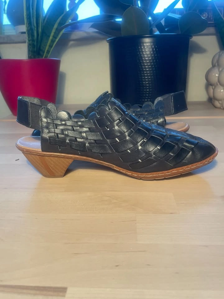 Rieker Sina slingback shoes black leather EU 40 US 39 - photo 3