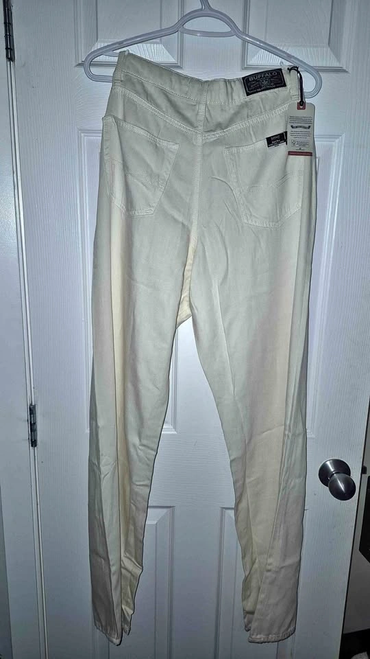 Buffalo David Bitton High Rise Wide Leg Jeans Size 30 Cream