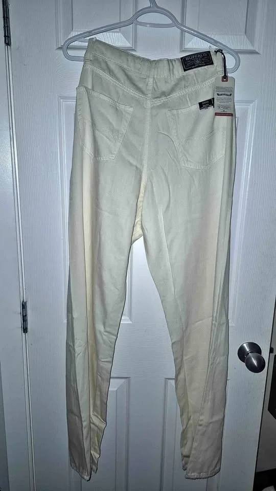 Buffalo David Bitton High Rise Wide Leg Jeans Size 30 Cream