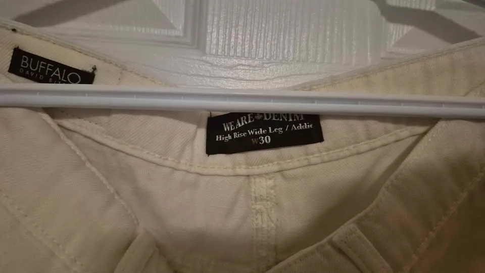 Buffalo David Bitton High Rise Wide Leg Jeans Size 30 Cream - photo 5