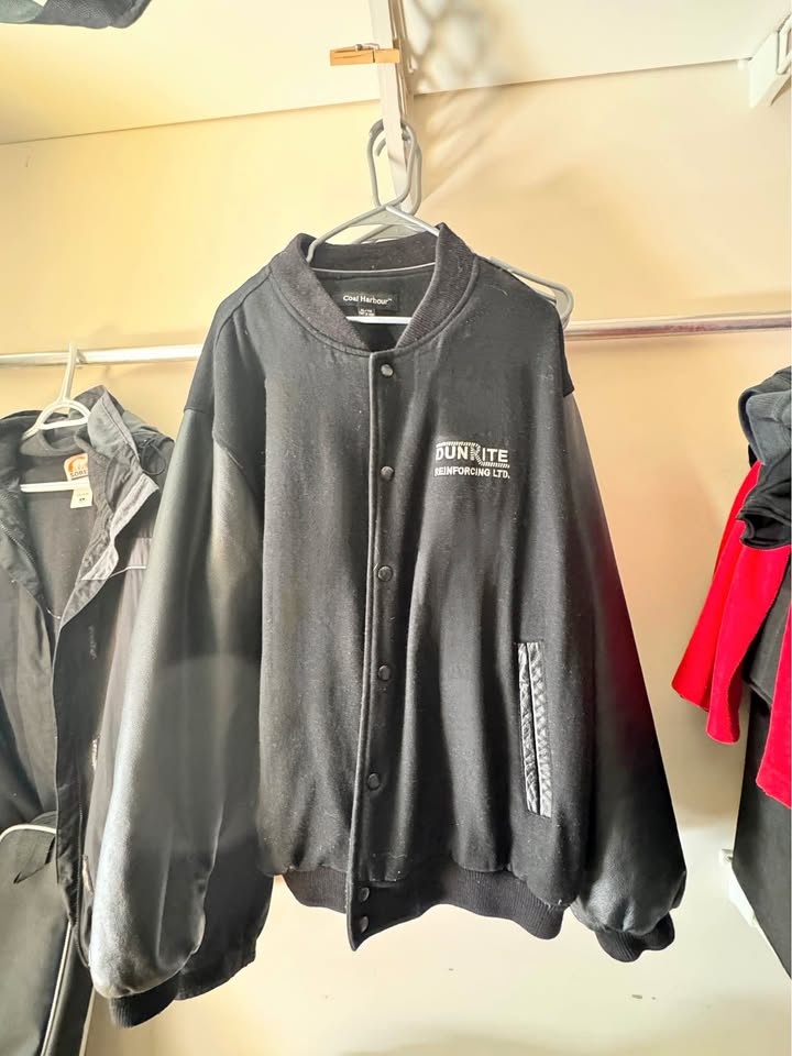 Bomber Jacket with Leather Sleeves