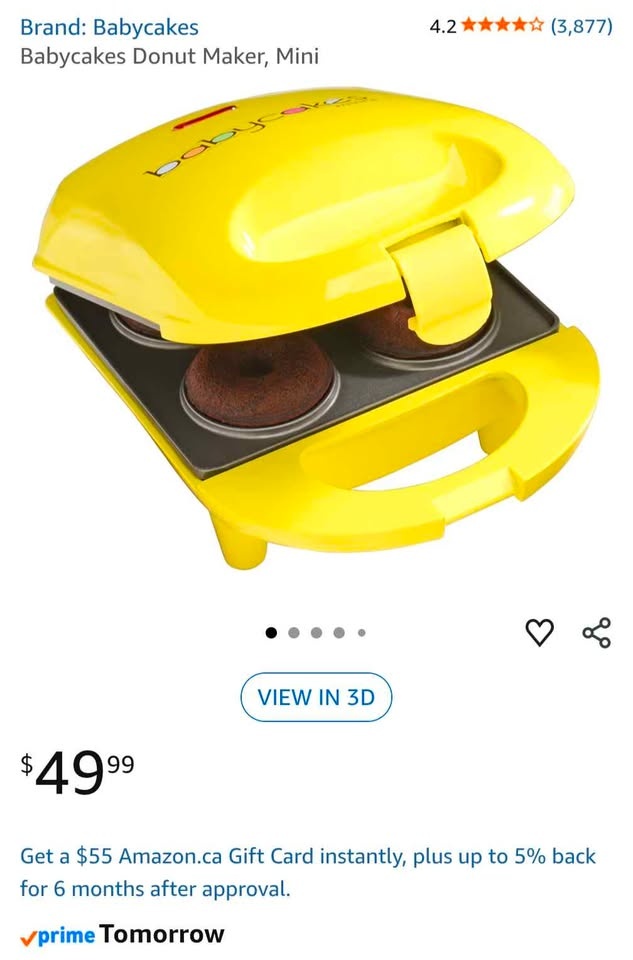 Babycakes Mini's Yellow Mini Donut Maker - photo 2