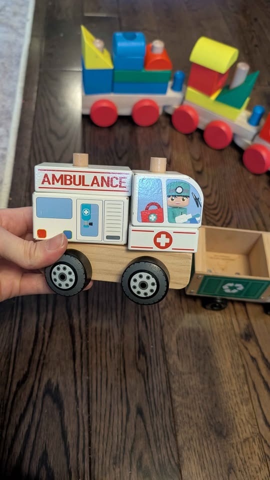 Montessori Wood Stacking Train and Vehicles Bundle - photo 4
