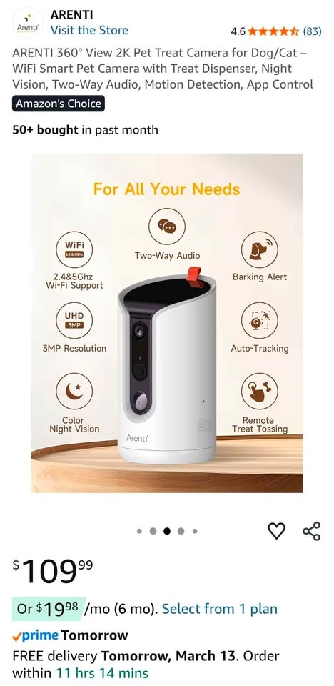 Arenti Pet Camera - Brand New - photo 4