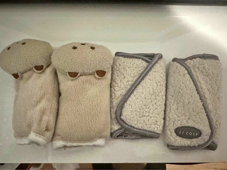 JJ COLE Sherpa & Plush Animal Seatbelt Covers