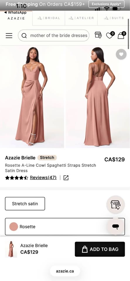 Azazie Rosette Bridesmaid Dress - Size 4